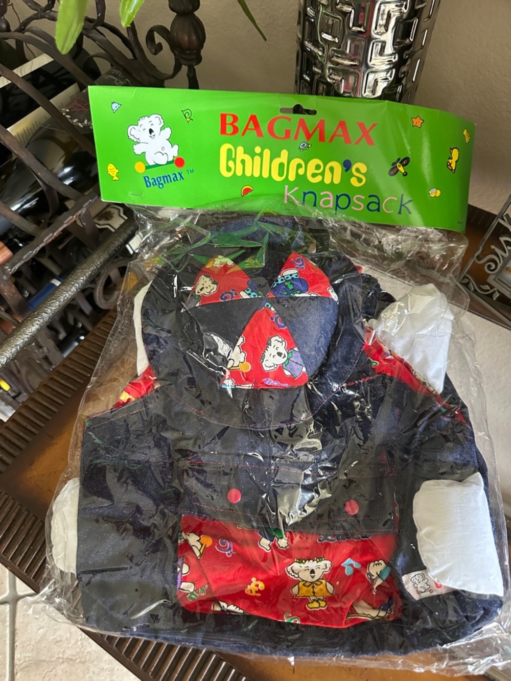 Bagmax Children’s Knapsack - Navy & Red Cartoon Print